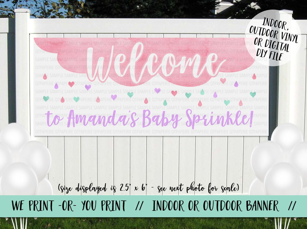 Baby Sprinkle Banner Baby Sprinkle Decoration Rain Baby Etsy