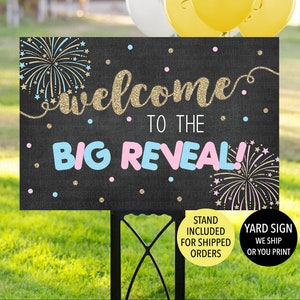 Firework Gender Reveal Sign, Firework Welcome Yard Sign, Firework Gender Reveal Decoration, Firework Sign, New Years Gender Reveal Party NYE