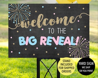 Firework Gender Reveal Sign, Firework Welcome Yard Sign, Firework Gender Reveal Decoration, Firework Sign, New Years Gender Reveal Party NYE
