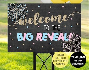 Firework Gender Reveal Sign, Firework Welcome Yard Sign, Firework Gender Reveal Decoration, Firework Sign, New Years Gender Reveal Party NYE