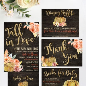 Fall in Love With Baby Shower Invitation, Fall in Love Baby Shower, Fall Baby Shower Suite, Fall Babyshower Invitation image 3