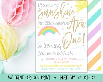 You Are My Sunshine Invitation, Sunshine Birthday Invitation, Sunshine Party Invitation, Sunshine Invite, Little Sunshine Birthday Invite