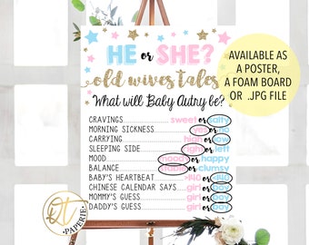 Twinkle Twinkle Little Star Gender Reveal Sign, Star Gender Reveal Chalkboard, Old Wives Tale, Twinkle Twinkle Gender Reveal Theme,