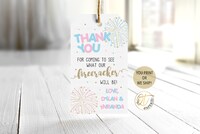 Firework Gender Reveal Thank You Tag, Firework Gender Reveal Tag, Firecracker Tag, 4th of July Thank You, Fourth of July Gender Reveal
