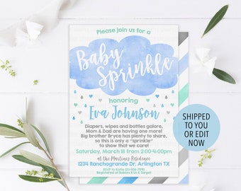 Boy Baby Sprinkle Invitation, Baby Sprinkle Invitation Boy, Boy Sprinkle, Sprinkle Baby Shower Invitation, Boy Baby Sprinkle Invite