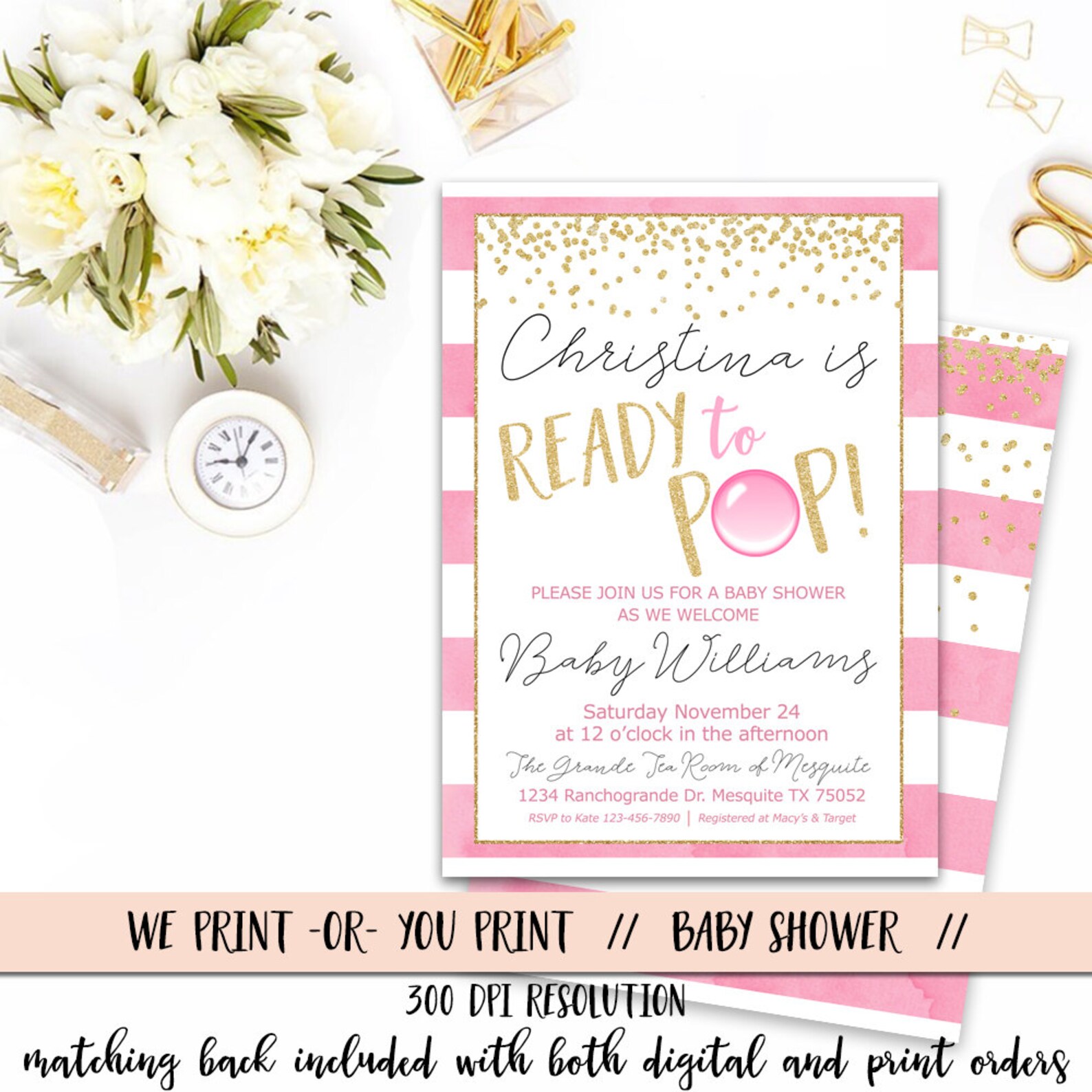 Ready to Pop Baby Shower Invitation Girl Ready to Pop Etsy