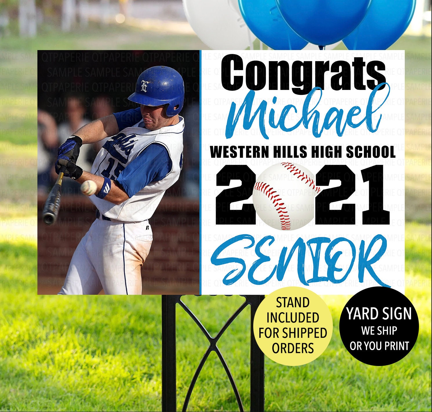 2021 Senior Baseball Yard Sign High School Baseball Senior Etsy