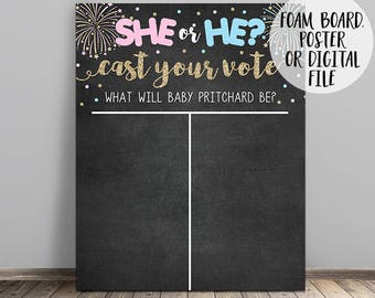 Firework Gender Vote Sign, Firework Gender Reveal Sign, 4th of July Gender Vote, Firecracker Gender Vote Sign, Firework Cast Vote