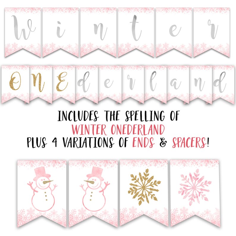 Winter Onederland Birthday Banner Onederland Banner Winter | Etsy