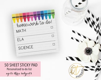 printing for homework Homework To Do Sticky Notes, Homework Sticky Notes, Student Sticky Note, Teacher Gifts, Classroom Sticky Notes, Student Homework Checklist