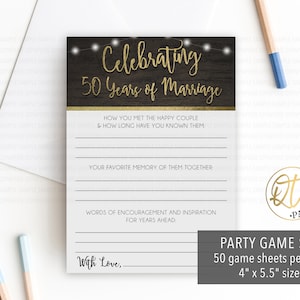 Fête du 50e anniversaire imprimable, Carte mémoire d’anniversaire rustique, Fête d’anniversaire de 50e anniversaire, 50e anniversaire imprimable