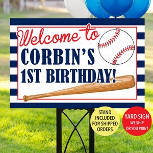 Baseball Birthday Sign, Baseball Yard Sign, Baseball Birthday Decor, Baseball Party Sign, Baseball Welcome Sign, Baseball Lawn Sign