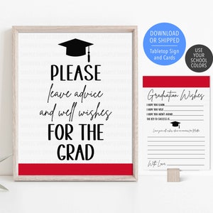 Graduation Advice Cards and Sign, Graduation Decorations, Advice and Wishes For Graduate Grad, Graduation Wishes Cards, Graduation Party