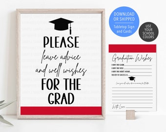 Graduation Advice Cards and Sign, Graduation Decorations, Advice and Wishes For Graduate Grad, Graduation Wishes Cards, Graduation Party