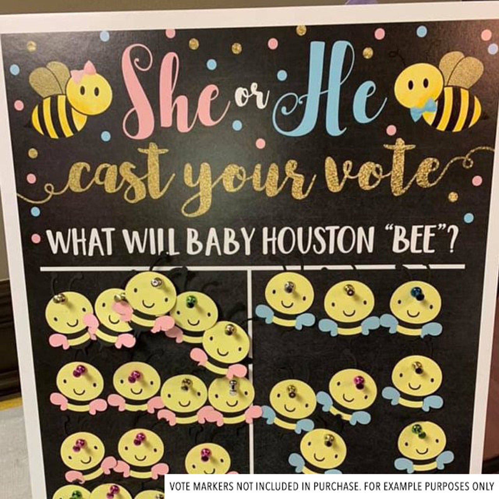 What Will Baby Bee Vote Sign, Bee Gender Vote Sign, Bee Gender Reveal ...