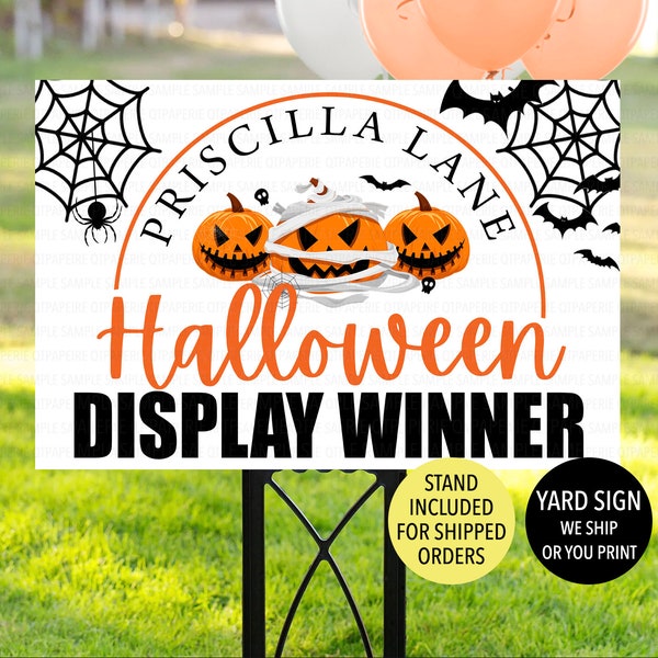 Halloween Decoration Winner Sign, Neighborhood HOA Halloween Yard Winner Sign, Community Halloween Decor Winner Yard Sign, Spooky HOA Sign