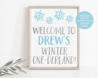 Boy Winter Onederland Welcome Sign, Boy Winter First Birthday Sign, Boy Winter Onederland Party, Blue Winter Onederland Sign