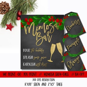 Christmas Mimosa Bar, Christmas Bar Sign, Christmas Momosa Bar, Winter Mimosa Bar Sign, Baby Shower Mimosa Bar, December Mimosa Bar