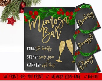 Christmas Mimosa Bar, Christmas Bar Sign, Christmas Momosa Bar, Winter Mimosa Bar Sign, Baby Shower Mimosa Bar, December Mimosa Bar