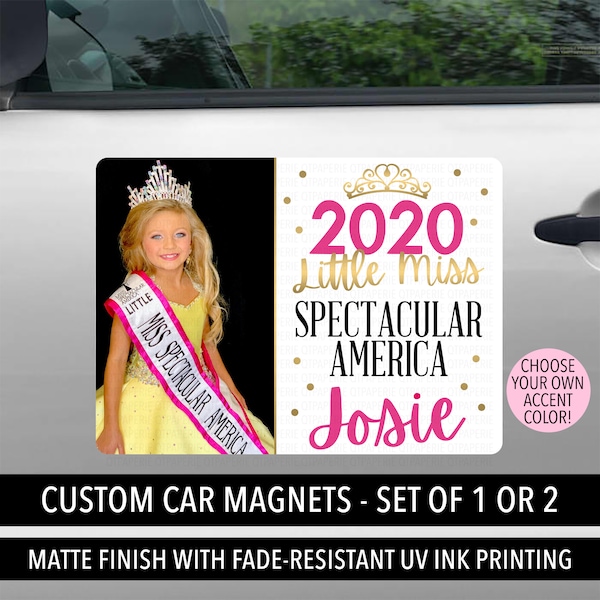 Pageant Parade Car Magnet, Little Miss Pageant Magnet, Parade Idea, Pageant Gift, Homecoming Queen Car Sign, Homecoming Parade Magnet