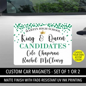 Homecoming Parade Car Magnet, Homecoming Court Magnet, Homecoming Candidate Sign, Homecoming Queen Car Sign, King Queen Parade Magnet