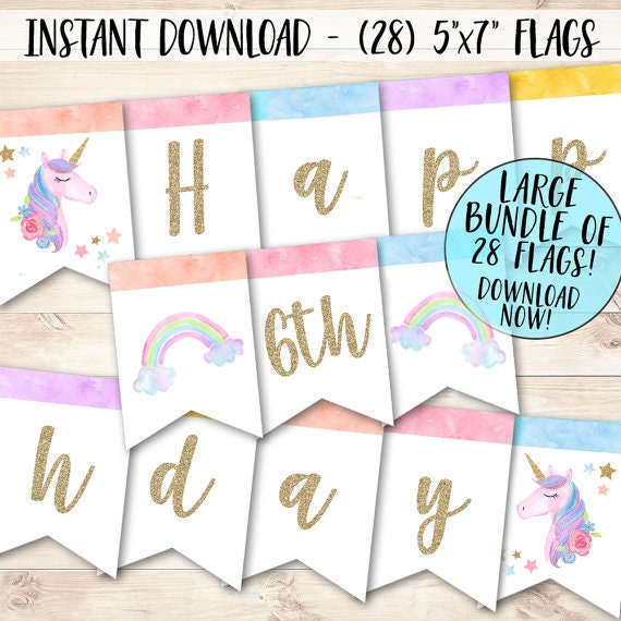 Unicorn Banner, Magical Birthday Banner,  Unicorn Birthday Banner, Rainbow Birthday Banner, Unicorn Printable Banner, Magical Banner