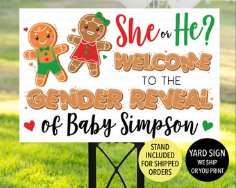 What's Baking Gender Reveal Welcome Sign, Christmas Gender Reveal Sign, Cookie Gender Reveal, Gingerbread Gender Reveal Decoration