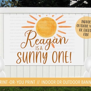 Sunny One Banner, Sunshine Birthday Banner, First Trip Around The Sun Birthday, Sun 1st Birthday, Vinyl Printed Boho Sun Backdrop