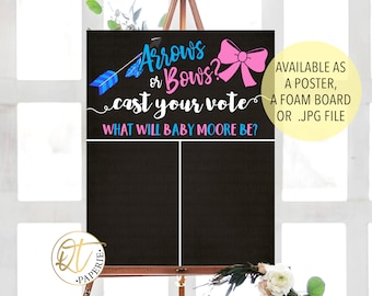 Arrows or Bows Voting Sign, Arrows or Bows Gender Vote Sign, Arrow Gender Reveal, Arrow Gender Reveal Party, Bows or Arrows Gender Reveal