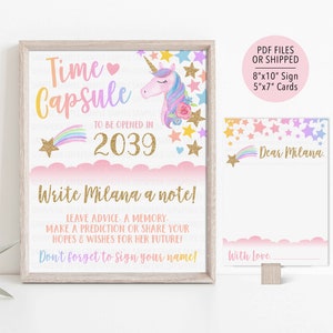 Unicorn Time Capsule, Unicorn Birthday Time Capsule, Unicorn Sign, Magical Time Capsule, Rainbow Time Capsule, Unicorn Party Items