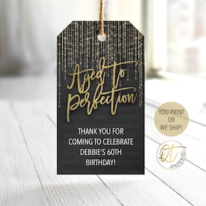 Étiquette vieillie à la perfection, étiquette du 50e anniversaire, étiquette de remerciement d'anniversaire en or, étiquette de cadeau de fête whisky, étiquette de whisky vieilli, étiquette imprimée âge d'or