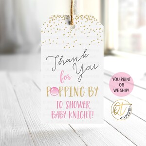 Ready to Pop Thank You Tag, Popping By Baby Shower Tag, Ready to Pop Baby Shower Thank You, Ready to Pop Tag, Popcorn Tag, Popping By Tag image 1