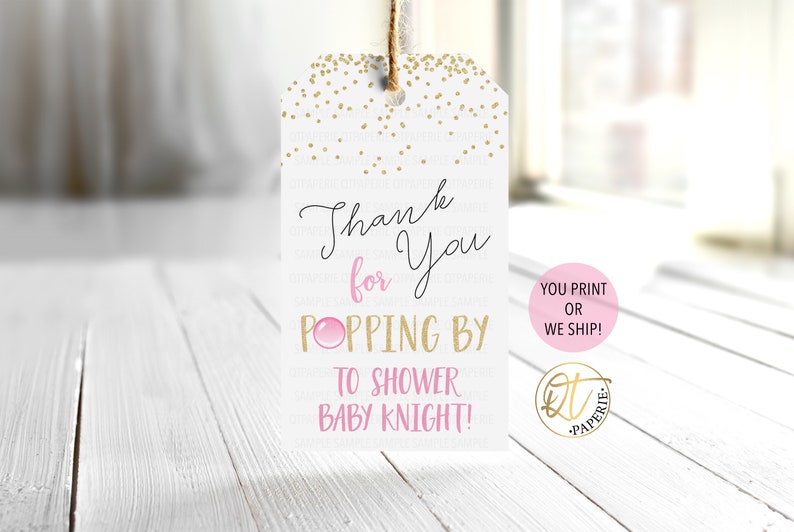 Ready to Pop Thank You Tag, Popping By Baby Shower Tag, Ready to Pop Baby Shower Thank You, Ready to Pop Tag, Popcorn Tag, Popping By Tag image 1