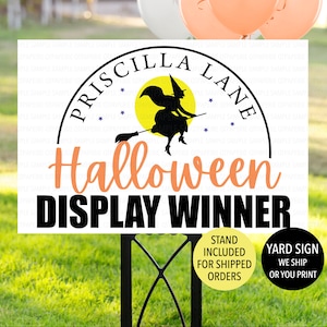 Halloween Display Winner Yard Sign, Neighborhood HOA Halloween Yard Winner Sign, Community Halloween Decor Winner Plastic Sign