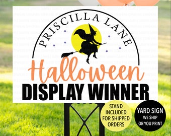 Halloween Display Winner Yard Sign, Neighborhood HOA Halloween Yard Winner Sign, Community Halloween Decor Winner Plastic Sign