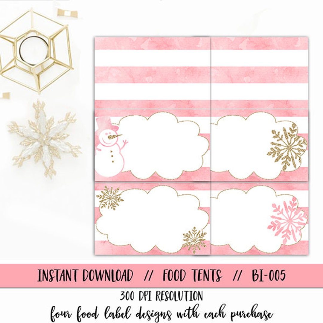 Onederland Food Tent, Snowflake Food Label, Snowman Food Label ...