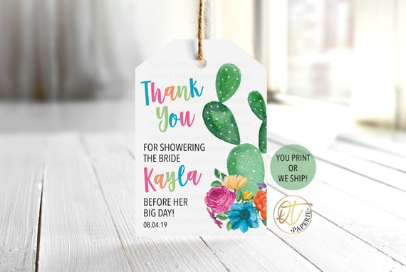Fiesta Bridal Shower Tag, Cactus Bridal Shower, Fiesta Tag, Cactus Tag, Fiesta Thank You Tag, Cactus Thank You Tag, Mexican Bridal Shower