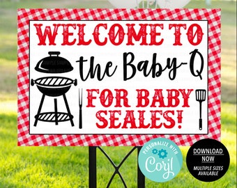 Baby Q Baby Shower Sign, Barbeque Baby Shower Sign, Baby-Q Welcome Sign, Baby Q Sign, Barbeque Welcome, BBQ Baby Shower Sign Corjl Downloaden