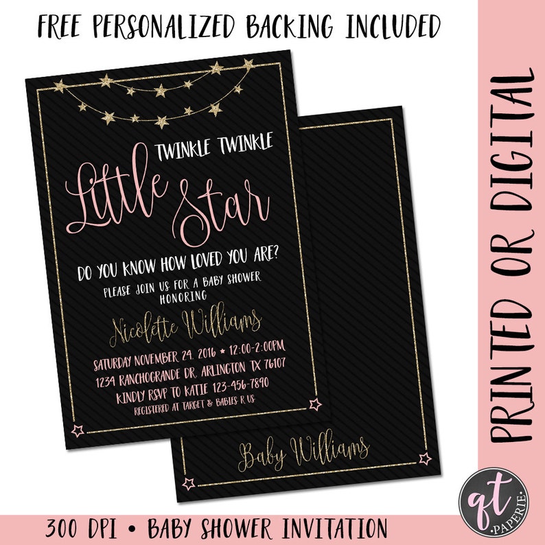 Twinkle Twinkle Little Star Baby Shower Invitation Boy Little Etsy