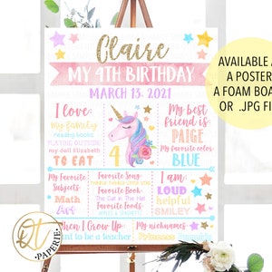 Unicorn Birthday Poster, Unicorn Chalkboard, Rainbow Chalkboard, Magical Birthday Chalkboard, Unicorn Birthday Sign, Rainbow Birthday