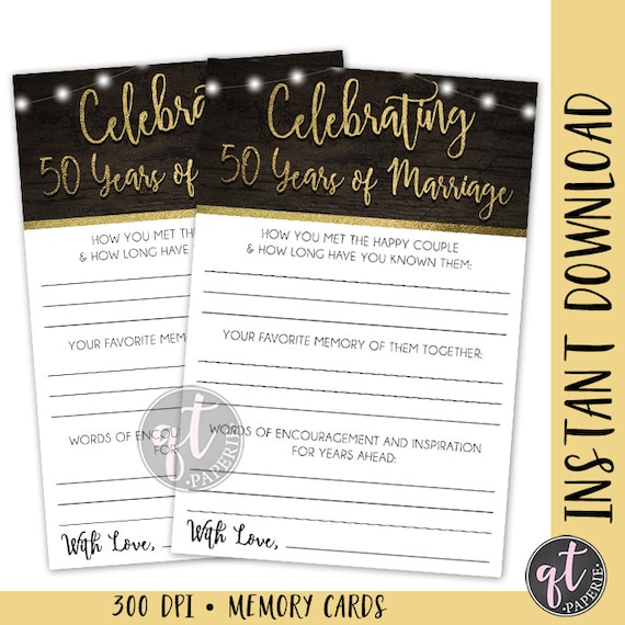 Anniversary Party Printable 50th Wedding Anniversary Party - Etsy