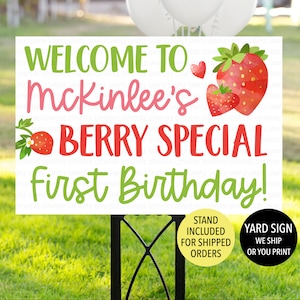 Strawberry Birthday Welcome Sign, Berry First Birthday Sign, Strawberry Sign, Berry 1st Birthday, Strawberry Welcome Sign, Berry Special