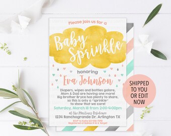 Gender Neutral Baby Sprinkle Invitation, Baby Sprinkle Invitation, Gender Neutral Baby Sprinkle Invitation, Neutral Baby Sprinkle Invite