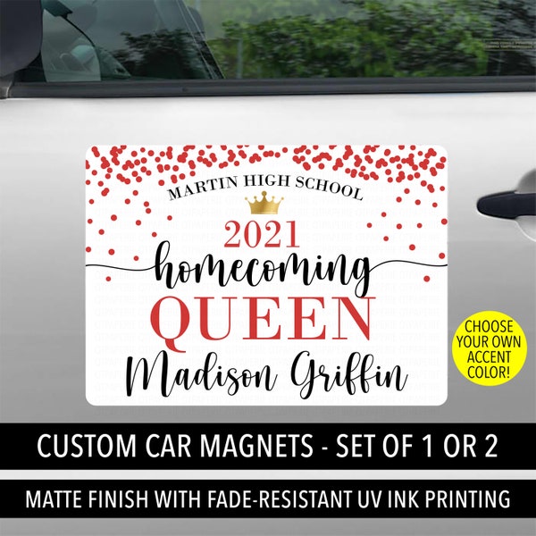 Homecoming Queen Car Sign, Homecoming Parade Car Magnet, Homecoming Court Magnet, Prom Queen Sign, King Queen Parade Magnet