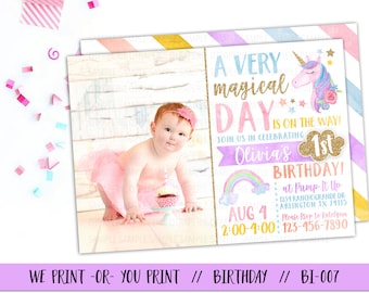 PRINTABLE Unicorn Invitation, Unicorn Party Invitation, Magical Birthday Invitation, Unicorn Birthday, Rainbow Birthday Invitation