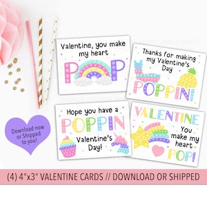 Pop It Valentine Day Card for Kids, Pop It Fidget Gift Tag, Pop It Valentine Card, Girl Pop It, Pop-Its Valentine, School Valentine Idea