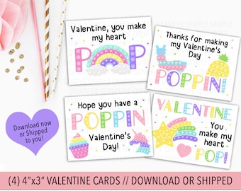 Pop It Valentine Day Card for Kids, Pop It Fidget Gift Tag, Pop It Valentine Card, Girl Pop It, Pop-Its Valentine, School Valentine Idea