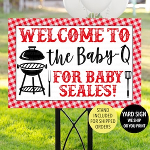 Baby Q Baby Shower Sign, Barbeque Baby Shower Yard Sign, Baby-Q Welcome Sign, Baby Q Sign, Barbeque Welcome Sign, BBQ Baby Shower Sign