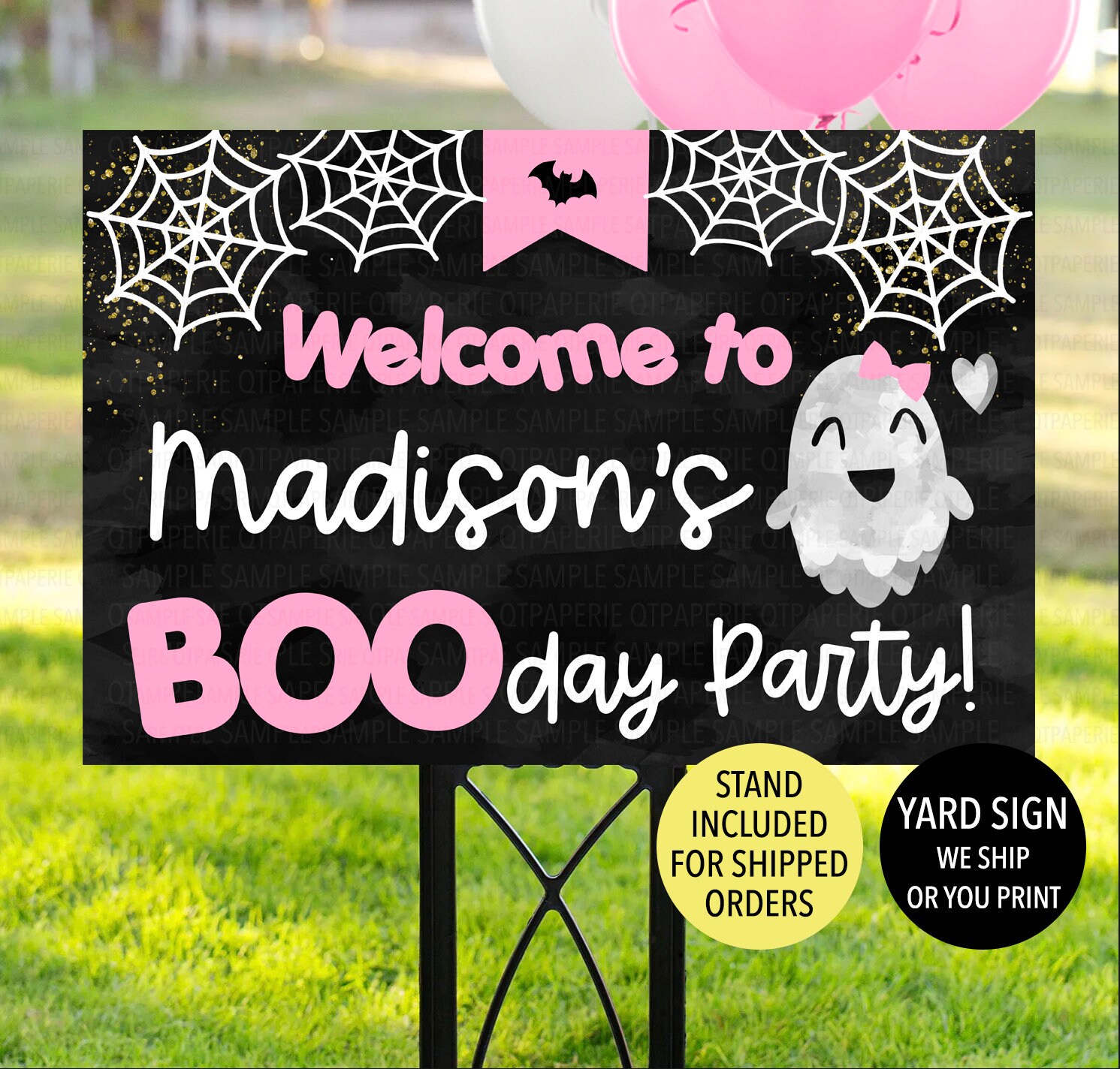 Halloween Boo-day Party Welcome Sign, Ghost Birthday Sign, Kid ...