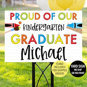 Kindergarten Graduate Yard Sign, Kindergarten Graduation Sign, Elementary Graduation Gift, Elementary Graduate Gift, Rainbow Graduate Sign